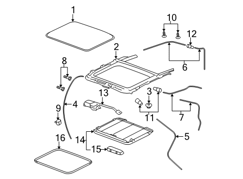 2007 Chevy Cobalt Sunroof, Body Diagram 2 - Thumbnail