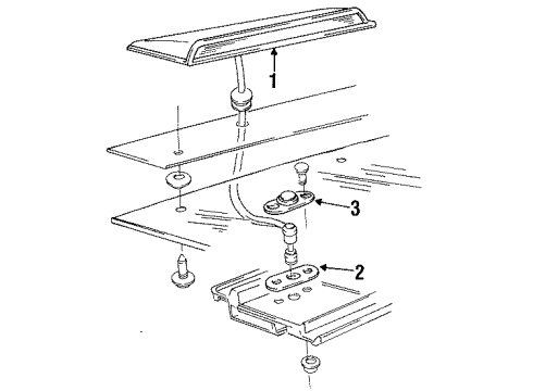 1987 Chevy Corvette High Mount Lamps Diagram 1 - Thumbnail