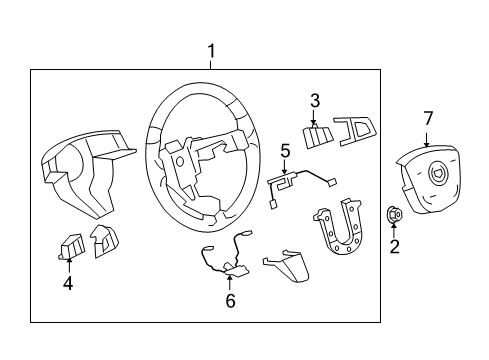 2011 Cadillac STS Steering Wheel Assembly *Medium Duty Dark Cashme Diagram for 20791819