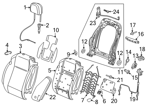 2017 Buick Cascada Guide Assembly, Front Seat Head Restraint *Jet Black Diagram for 13418788