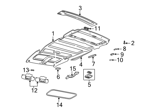 2004 Pontiac Montana Interior Trim - Roof Diagram 1 - Thumbnail