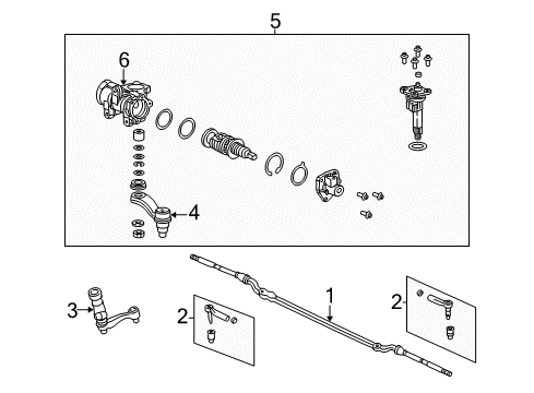 2003 Cadillac Escalade P/S Pump & Hoses, Steering Gear & Linkage Diagram 3 - Thumbnail