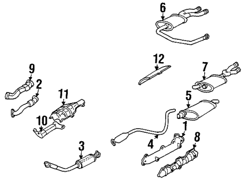 1994 Pontiac Grand Am Exhaust Muffler Assembly (W/ Exhaust Pipe & Tail Pipe) Diagram for 22592453