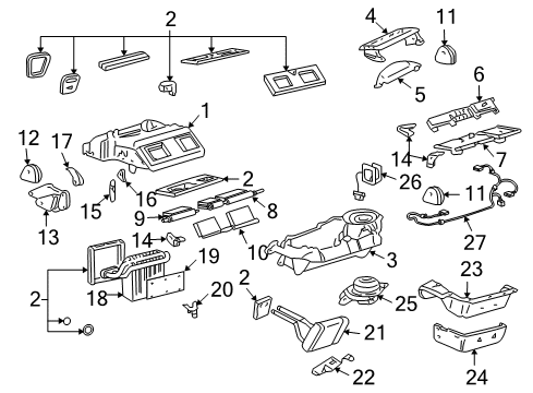 2002 Buick LeSabre A/C Evaporator & Heater Components Diagram