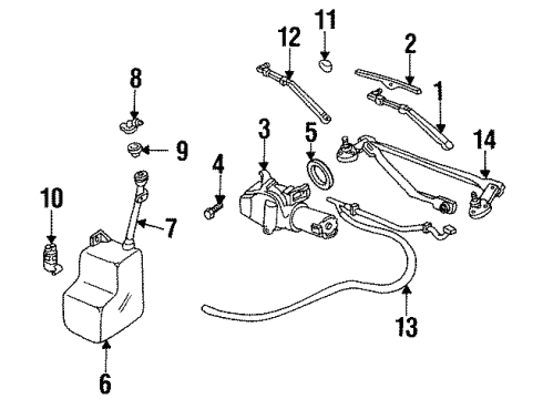 1997 Buick Skylark Wiper & Washer Components, Body Diagram