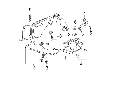 2004 Chevy Trailblazer Bezel, Air Inflator Switch *Ebony Diagram for 15052031