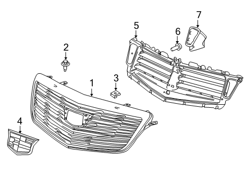 2015 Cadillac ATS Deflector Assembly, Front Bumper Fascia Air Diagram for 23490310