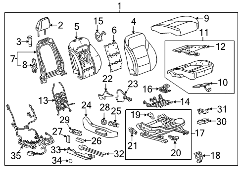 2021 GMC Acadia Bezel, Front Seat Switch Bezel *Light Ash Grr Diagram for 84136398