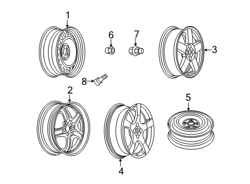 2008 Pontiac G5 Wheels Diagram