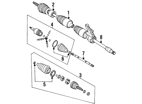 1998 Saturn SL Front Wheel Drive Shaft Assembly Diagram for 21013353