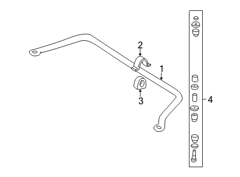 2002 Chevy Cavalier Stabilizer Bar & Components - Front Diagram