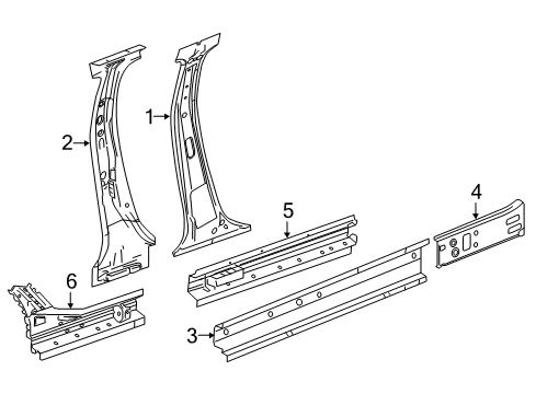 2014 Chevy Spark EV Reinforcement Assembly, Rocker Outer Panel Center Pillar Diagram for 95089909