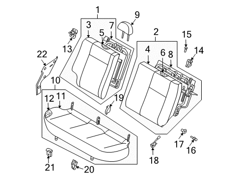 2005 Chevy Aveo Pad,Rear Seat Back Cushion Diagram for 96396482