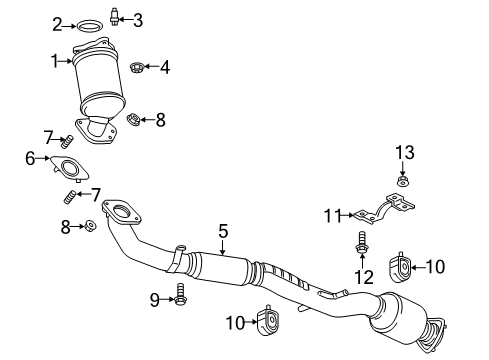 2020 Buick Envision Muffler Assembly, Exh (W/ Exh Pipe) Diagram for 84061176