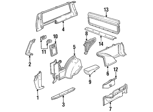 1992 GMC Jimmy Molding, Windshield Side Garnish *Tbconv Diagram for 15632711