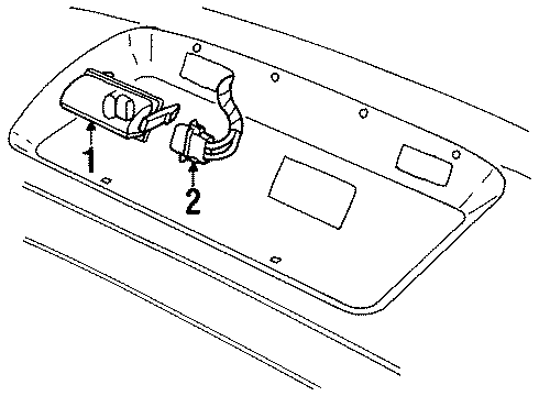 2000 Oldsmobile Intrigue Lamp Assembly, Rear License Plate Diagram for 10424482