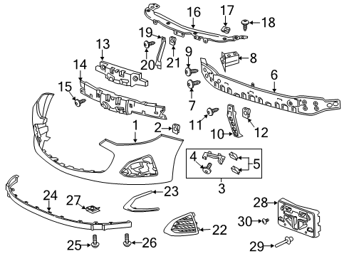 2019 Chevy Cruze Front Bumper Diagram