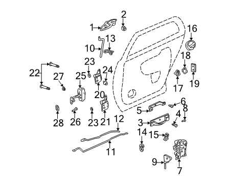 2004 Cadillac DeVille Front Door Diagram 4 - Thumbnail