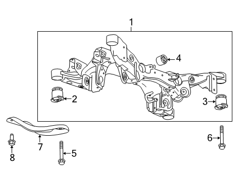 2013 Cadillac XTS Suspension Mounting - Rear Diagram 1 - Thumbnail