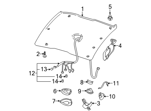 2000 Chevy Cavalier Sunshade Asm *Shale Diagram for 22693614