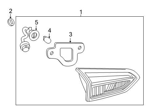 2019 Buick Envision Seal, Rear Body Structure Stop Lamp Diagram for 42525470