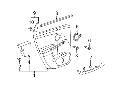 2009 Pontiac Torrent Trim Assembly, Rear Side Door *Cashme/Ebony Diagram for 25888563