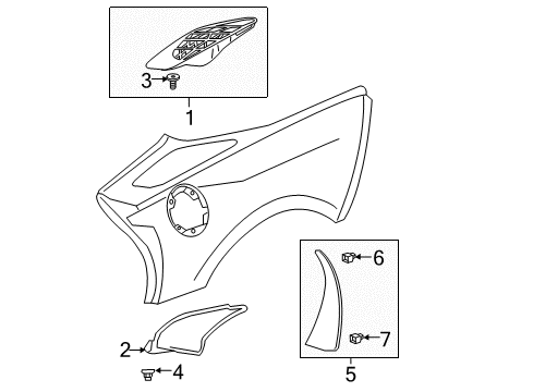 2018 Chevy Corvette Exterior Trim - Quarter Panel Diagram