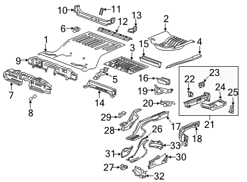 2019 Buick Regal TourX Rear Body - Floor & Rails Diagram