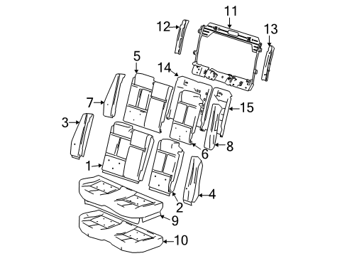 2006 Pontiac Grand Prix Pad Asm,Rear Seat Back Cushion Diagram for 88992203