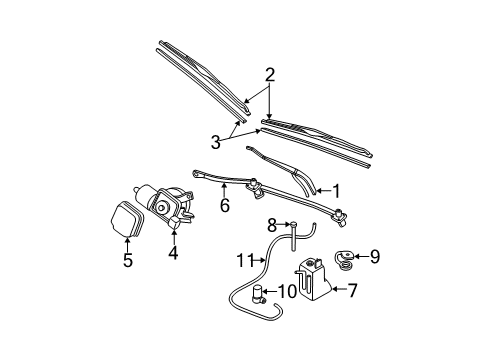 1998 Buick Park Avenue Cover Kit,Windshield Wiper Motor Diagram for 12487675