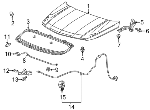 2022 Chevy Bolt EUV Hood & Components Diagram