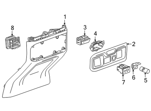 2024 GMC Sierra 3500 HD Center Console Diagram 5 - Thumbnail