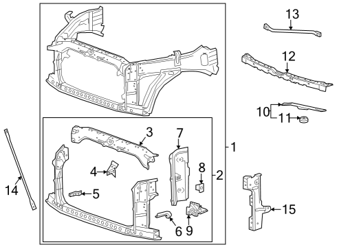 2021 GMC Sierra 1500 Bracket Assembly, F/End Sh Met Cr Br Diagram for 84398049