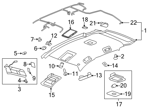 2015 Chevy Captiva Sport Interior Trim - Roof Diagram