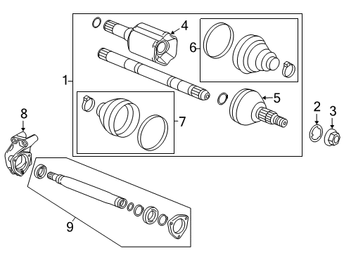 2018 Chevy Impala Drive Axles - Front Diagram