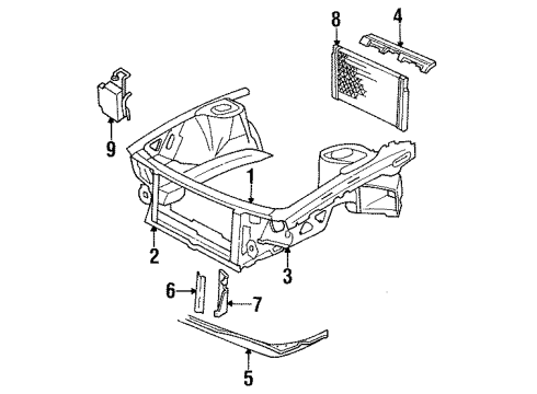 1985 Cadillac Fleetwood Deflector,Radiator Air Side Diagram for 1633697