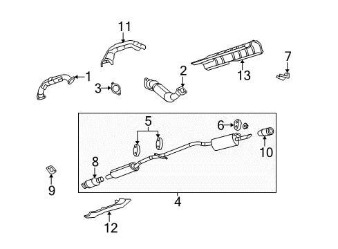 2011 Buick Lucerne Exhaust Muffler Assembly (W/ Catalytic Converter, Exhaust Diagram for 15886961