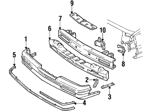 1991 Buick Skylark Front Bumper Diagram