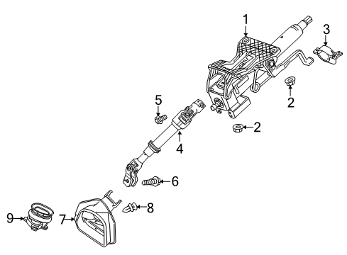 2016 Cadillac SRX Column Assembly, Steering Diagram for 23304591