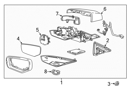 2019 Cadillac ATS Outside Mirrors Diagram