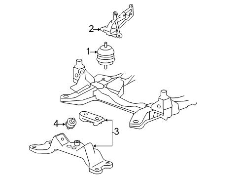 2009 Cadillac CTS Engine & Trans Mounting Diagram 2 - Thumbnail