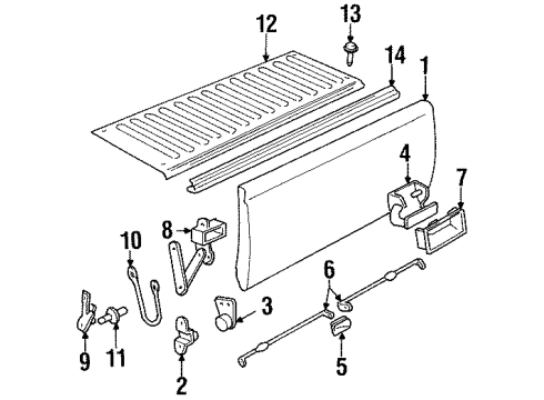 1992 GMC C2500 Tail Gate, Body Diagram 2 - Thumbnail