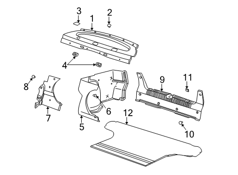 2000 Saturn LS2 Interior Trim - Rear Body Diagram