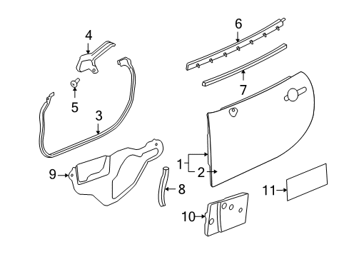 2009 Saturn Sky Absorber Assembly, Front Side Door Outer Panel Energy Diagram for 15864005