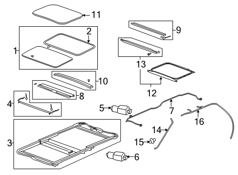 2013 Chevy Traverse Hose Assembly, Sun Roof Housing Rear Drain Diagram for 84051222