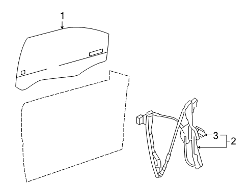 2008 Pontiac G6 Door - Glass & Hardware Diagram