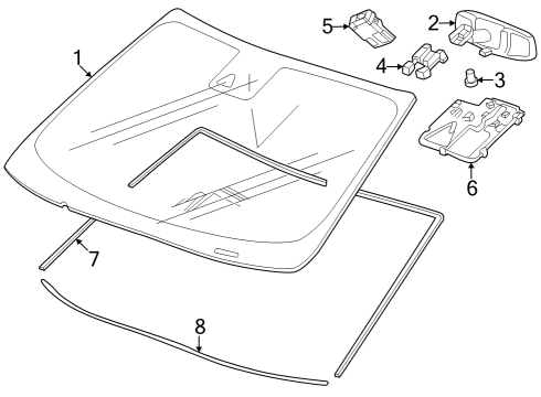 2024 Buick Encore GX Glass, Reveal Moldings Diagram