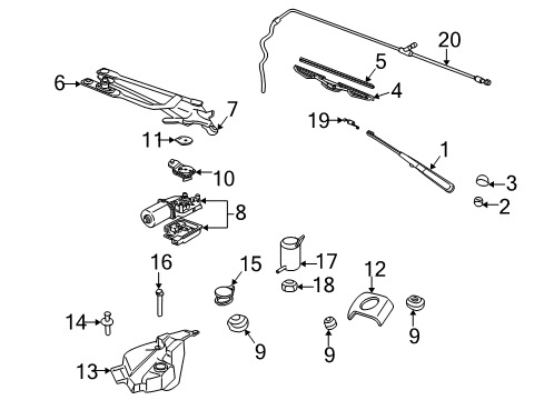 1997 Buick Century Wiper & Washer Components Diagram