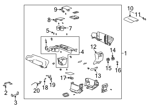 2004 Buick Park Avenue Console Asm,Front Floor *Cashmere Diagram for 89039794