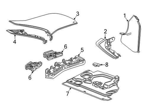 2024 Chevy Corvette Panel Assembly, I/P Upr Tr *Black Diagram for 84942910